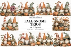 Fall Gnomes Clipart Bundle Product Image 1