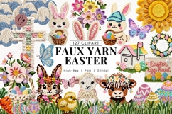 127 Faux Yarn Easter Clipart Bundle Product Image 1