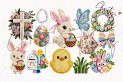 127 Faux Yarn Easter Clipart Bundle Product Image 13