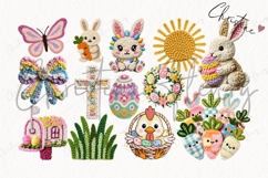 127 Faux Yarn Easter Clipart Bundle Product Image 9