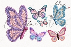 Faux Yarn Spring Butterfly Clipart Bundle Product Image 4