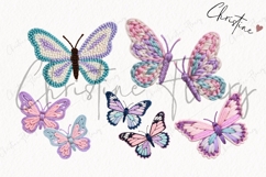 Faux Yarn Spring Butterfly Clipart Bundle Product Image 6