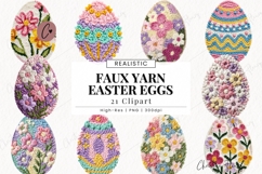 Faux Yarn Easter Eggs Clipart Bundle Product Image 1