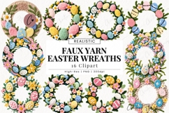 Faux Yarn Easter Wreath Clipart Bundle Product Image 1