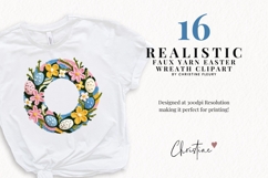 Faux Yarn Easter Wreath Clipart Bundle Product Image 2