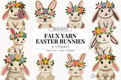 Faux Yarn Easter Bunny Clipart Bundle Product Image 1