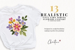 Faux Yarn Spring Flower Clipart Bundle Product Image 2