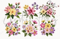 Faux Yarn Spring Flower Clipart Bundle Product Image 4