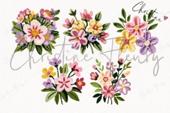 Faux Yarn Spring Flower Clipart Bundle Product Image 5