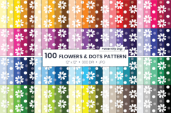 Colored daisy, white flowers seamless digital paper Product Image 1