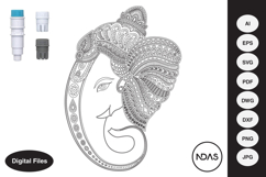 Ganesh mandala single line path pen plotter file Product Image 1