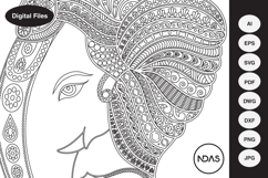 Ganesh mandala single line path pen plotter file Product Image 3