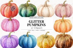 Glitter Pumpkins Clipart Bundle Product Image 1