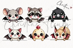 Peeking Spooky Animals Clipart Bundle | Halloween PNG Product Image 5