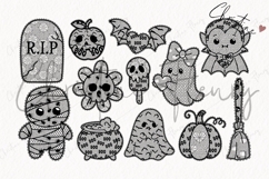 Cute Halloween Lace Clipart Bundle Product Image 5