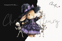 36 Halloween Witch Bunny Clipart Bundle Product Image 3