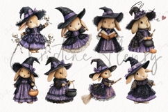 36 Halloween Witch Bunny Clipart Bundle Product Image 6