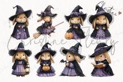 36 Halloween Witch Bunny Clipart Bundle Product Image 7