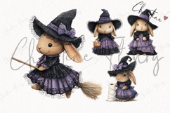 36 Halloween Witch Bunny Clipart Bundle Product Image 8