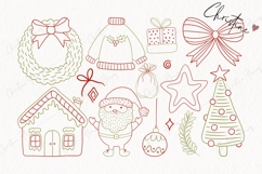 114 Hand Drawn Christmas SVG Clipart Bundle - PNG | SVG Product Image 3