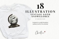 Vintage Goth Snowglobes Clipart | Halloween PNG Product Image 2