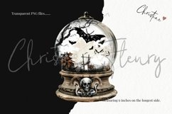 Vintage Goth Snowglobes Clipart | Halloween PNG Product Image 3