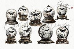 Vintage Goth Snowglobes Clipart | Halloween PNG Product Image 5