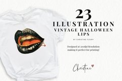 Vintage Halloween Lips Clipart | Halloween PNG Product Image 2