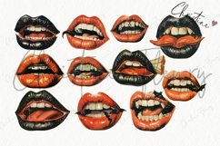Vintage Halloween Lips Clipart | Halloween PNG Product Image 4