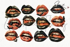 Vintage Halloween Lips Clipart | Halloween PNG Product Image 5