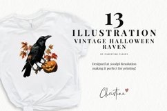 Vintage Halloween Ravens Clipart | Halloween PNG Product Image 2