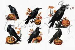 Vintage Halloween Ravens Clipart | Halloween PNG Product Image 4
