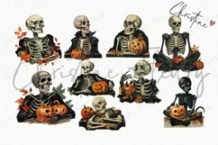 Vintage Halloween Skeletons Clipart | Halloween PNG Product Image 5