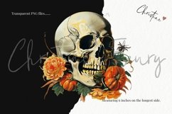 Vintage Halloween Skulls Clipart | Halloween PNG Product Image 3