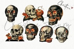 Vintage Halloween Skulls Clipart | Halloween PNG Product Image 4