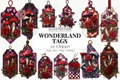 Wonderland Tags Clipart | Fairytale PNG Product Image 1