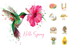 Hello Spring Watercolor Sublimation Bundle Product Image 1