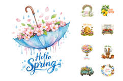 Hello Spring Watercolor Sublimation Bundle Product Image 2