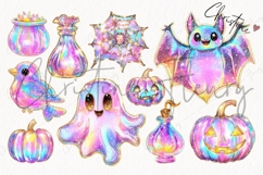 Iridescent Halloween Clipart Bundle Product Image 6