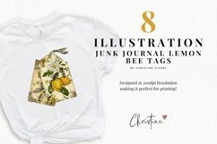 Junk Journal Lemon Bee Tags | Vintage PNG Product Image 2
