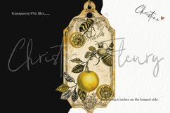 Junk Journal Lemon Bee Tags | Vintage PNG Product Image 3