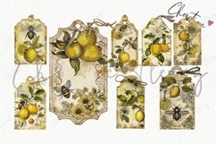 Junk Journal Lemon Bee Tags | Vintage PNG Product Image 4
