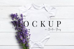 Lavender White Baby Bodysuit Mockup - Spring Mockup Product Image 1