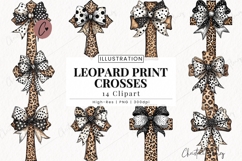 Leopard Print Crosses Clipart Bundle Product Image 1