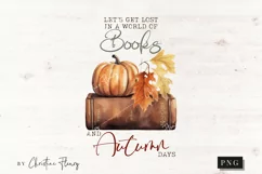 Lost in a World of Books and Autumn Days Sublimation PNG Product Image 1