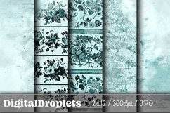 Circled Watercolor Flowers Vol. 1 | 20 Scrapbook Papers Product Image 2