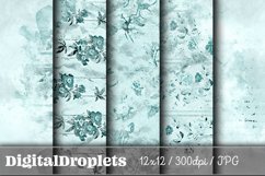 Circled Watercolor Flowers Vol. 1 | 20 Scrapbook Papers Product Image 4