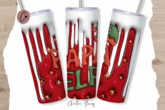 3D Inflated Papa Elf Tumbler Wrap PNG Product Image 1