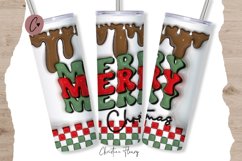 3D Inflated Merry Christmas Tumbler Wrap PNG Product Image 1