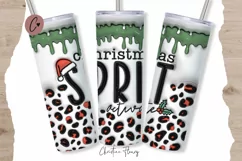3D Inflated Christmas Spirit Activate Tumbler Wrap PNG Product Image 1